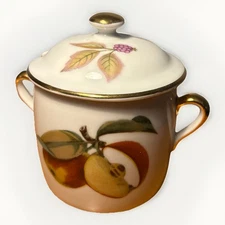 Vintage Royal Worcester-Sugar Bowl-Evesham- Mint-gold Trim-Christmas Gift Worthy