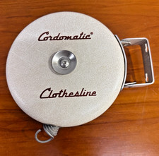 Vintage Cordomatic Automatic Clothesline Reel- Retractable-White