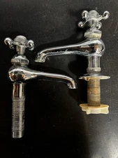 Vintage Hot/Cold Faucets. Good Working Condition. Came From A House Built In 40s