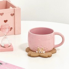 Starbucks 2026 China Spring Sakura Cute Pets Series Embossed mug- corgi 14oz