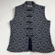 Vintage Glossy Hong Kong Chinese Style Brocade Dress Blue Floral