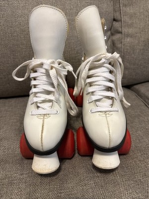 Vintage Roller Skates White Sure Grip Super X7 Size 10 Not Riedell? Pacer?