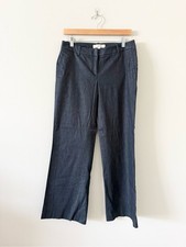 LOFT Dark Lightweight Cotton Denim Wide-Leg Trousers Size 4