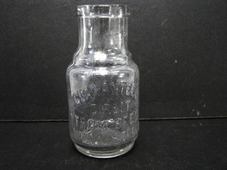 1880 Antique Glass Honey Jar Wm A Selser Bee Apiary vtg Bottle Jenkintown PA