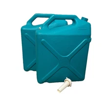 Set Of 2 Reliance Water Jug Green Plastic 6 Gallon Gal 23 Liter Camping Hunting