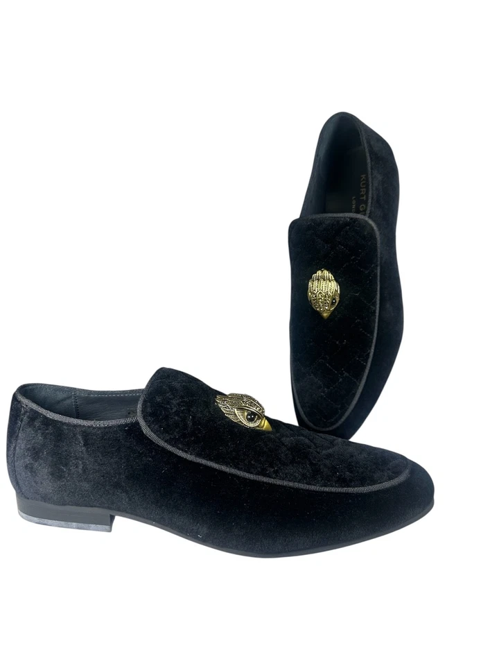 Zapatos para hombre Kurt Geiger negro terciopelo dorado cabeza de águila Foto 2 de 4