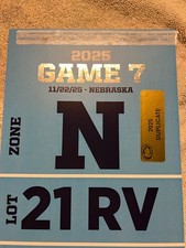 RV parking pass penn state vs Nebraska 11/22/25