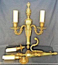 Antique Vintage Brass wall sconce pair wall lights large 39cm 3.6 kg 