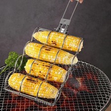 Versatile BBQ Grill Basket - Easy-Flip Grilling Net for Fish, Steak, Vegetables