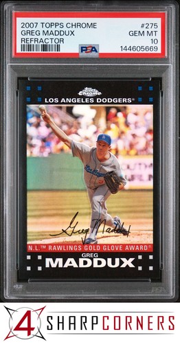 2007 TOPPS CHROME REFRACTOR #275 GREG MADDUX HOF POP 4 PSA 10 - Picture 1 of 2