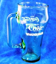 Coca-Cola Collectibles Vintage Coke Glass Mug Tall 6 1/2"  Cowboy Whataburger