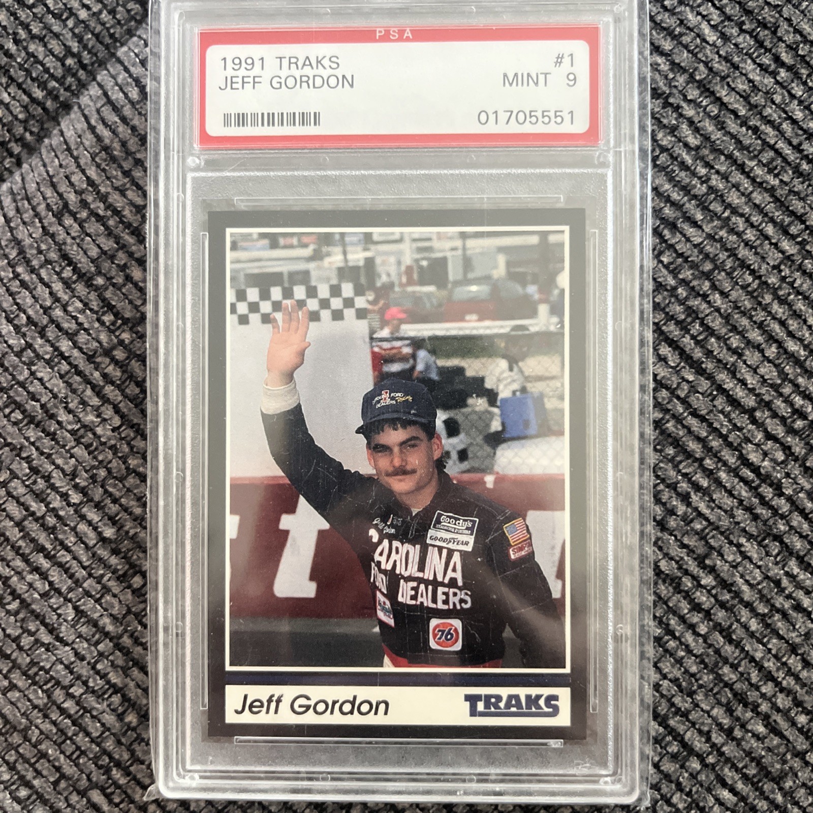 1991 Traks - Jeff Gordon #1 Rookie PSA 9. Hard Grade Looks Better!