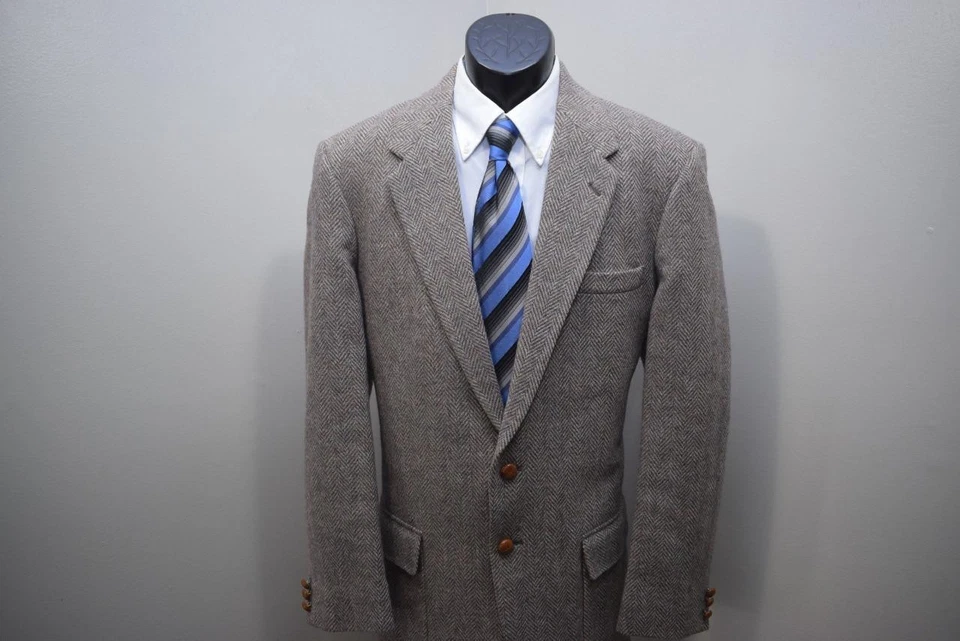 Blazer chaqueta deportiva de tweed vintage 100 % lana pura para hombre WM F Farah 42 L Foto 2 de 4