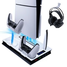 PS5 PS5 Slim/PS5 Pro Ventilateur Station de Refroidissement Blanc Plastique