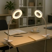 Klemmleuchte Tischleuchte Lampe Schlafzimmerlampe Flexo Arm Weiß 1X Led 2Er Set