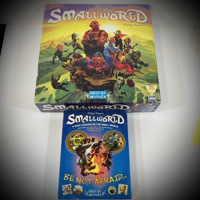 Complete SMALL WORLD BOARD GAME with BE NOT AFRAID EXPANSION *light box damage*