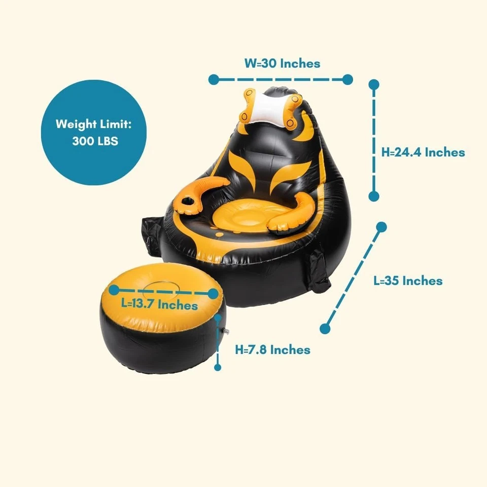 Игровой стул для детей, надувной стул для детей с подстаканником и боковыми сторонами Po... - Изображение 3 из 4