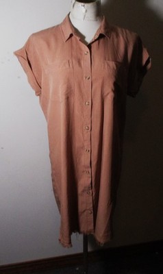 THREAD & SUPPLY Tan 100% Lyocell Tunic Shirt Women's Size M