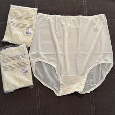 3 Pair Vintage Bali 23465 Moonlight Nylon Satin Full Cut Brief Panties Size 11