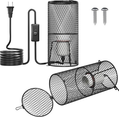 TobeBright 2Pack Reptile Heat Lamp Guard with 150W E26 Ceramic Lamp Holder,An...