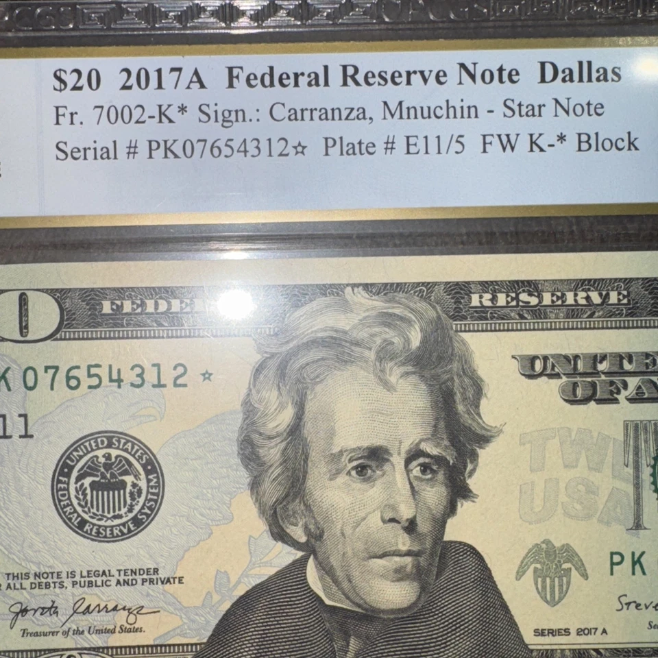 $20 2017A Federal Reserve Note Dallas Star Note #07654312* 0 -7 - Image 2 of 4