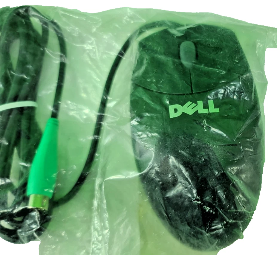 NEW Vintage DELL W1668 Black PS/2 Scroll Wheel Wired Ball Mouse - Image 3 of 4