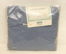 Martha Stewart Everyday 250 Thread Count Cotton Blend Fitted Sheet Blue - FULL