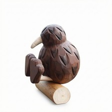 Oiseau Oiseau En Bois fait Main Ornement Oiseau Sculpté Surface Facettée