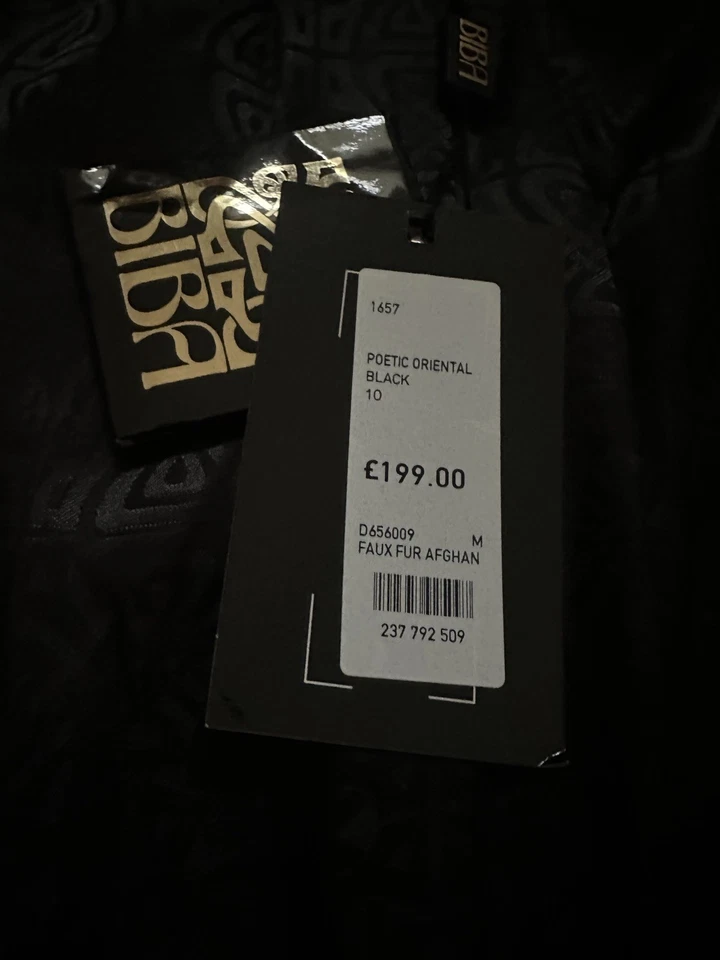 Biba Black Afghan Coat NEW TAGS£199 Penny Lane Long Faux Fur Hippy Boho Goth 10 - Image 4 of 4