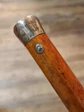 Original HOWELL LONDON ENGLAND Sterling Silver Head WALKING STICK Swagger Cane