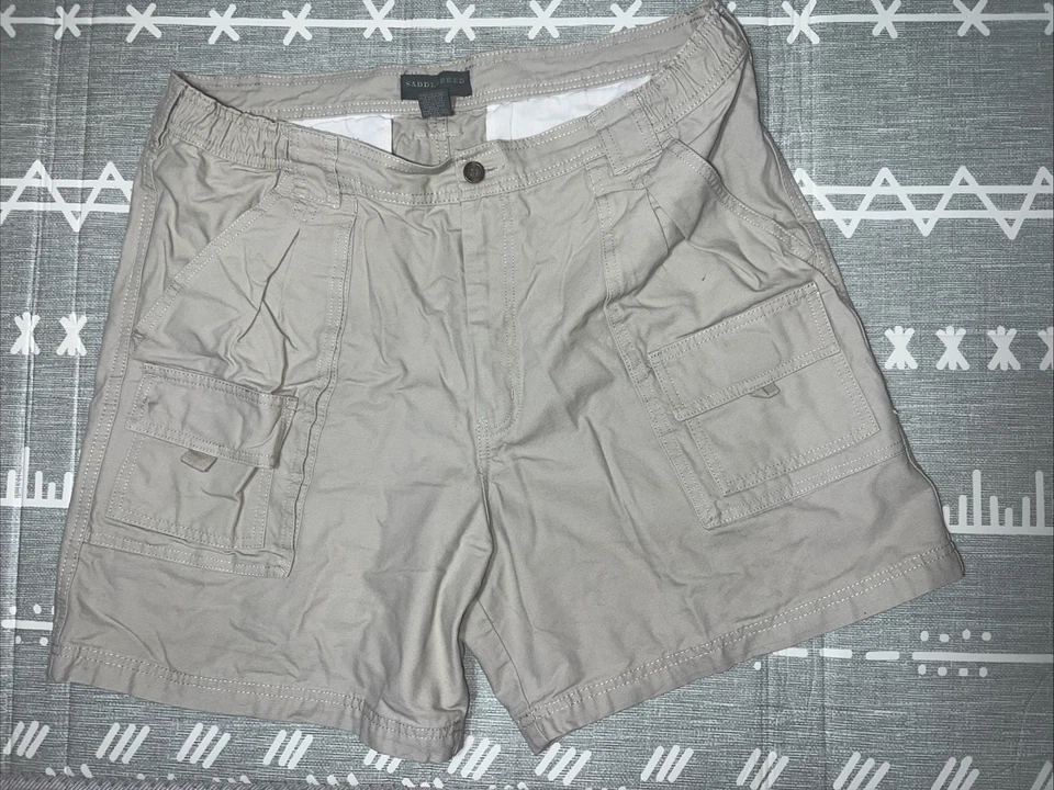 Pantalones Cortos Carga Saddlebred Para Hombre Talla 38 Caqui Tostado Beige Ligero Comodidad Foto 2 de 4