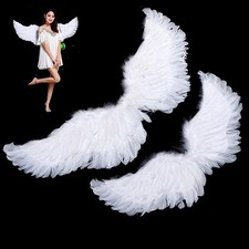 White Angel Wings Halo Magic Wand Cosplay Costume Kids Adults Halloween Party