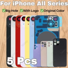 Big Hole Back Glass Replacement Rear Cover Lot For iPhone X 11 12 13 14 15 16 17