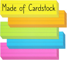 Colored Ruled Sentence Strips 3  x 12  , Pack of 80 for Classroom Use