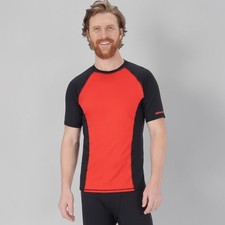 Sea-Doo NEW Men's Short Sleeve Rashguard Performance Lava Red Size L Swim Surf