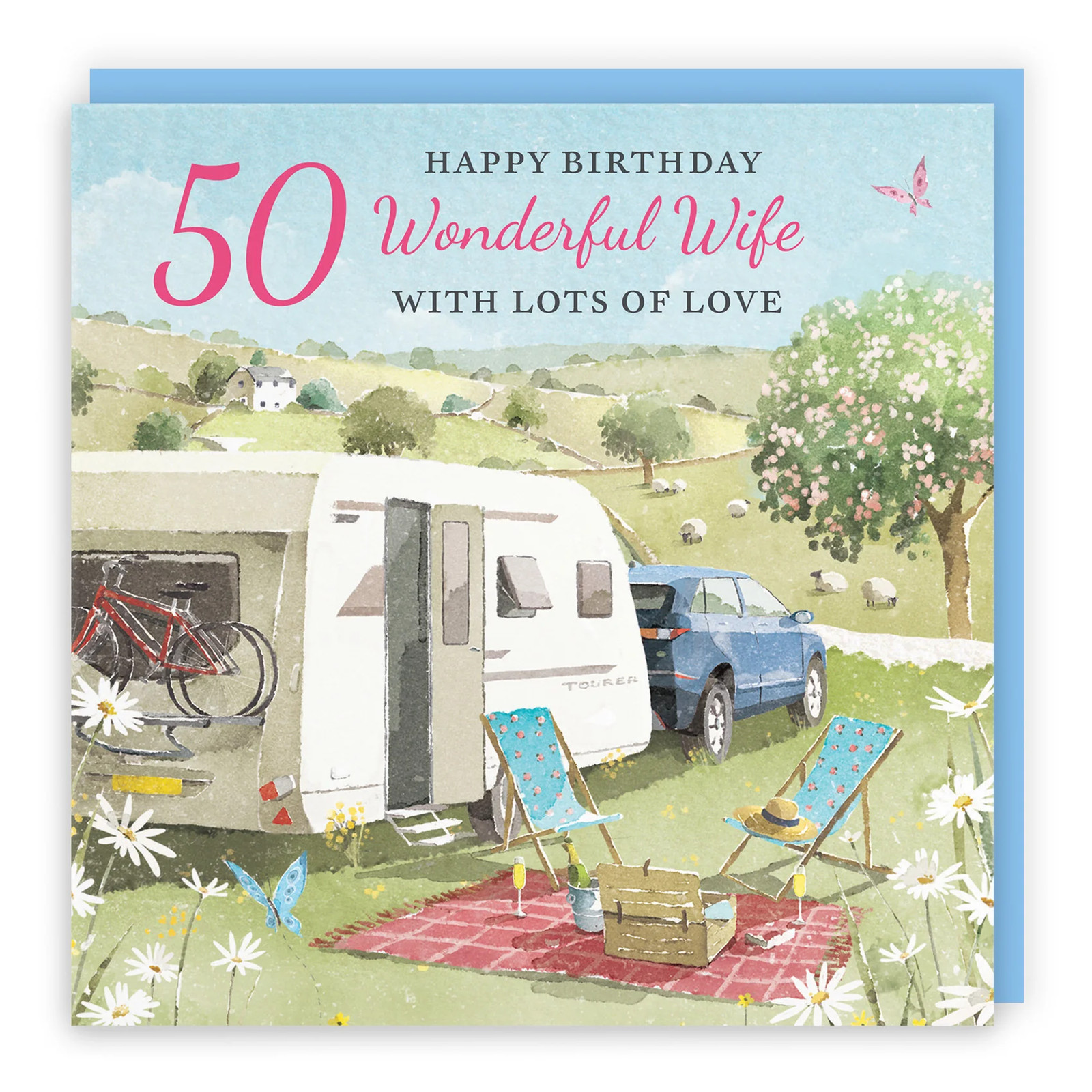 50th Wife Birthday Card Caravan Holiday Milo's Gallery