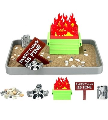 Trash Panda Raccoon Everything Is Fine Dumpster Fire Zen Garden