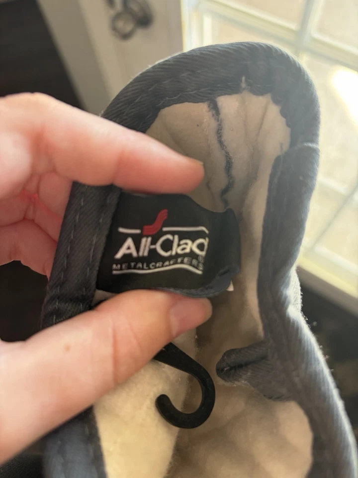 Par de guantes de horno All-Cladcotten gris oscuro calidad profesional con forro Cotten Foto 3 de 4