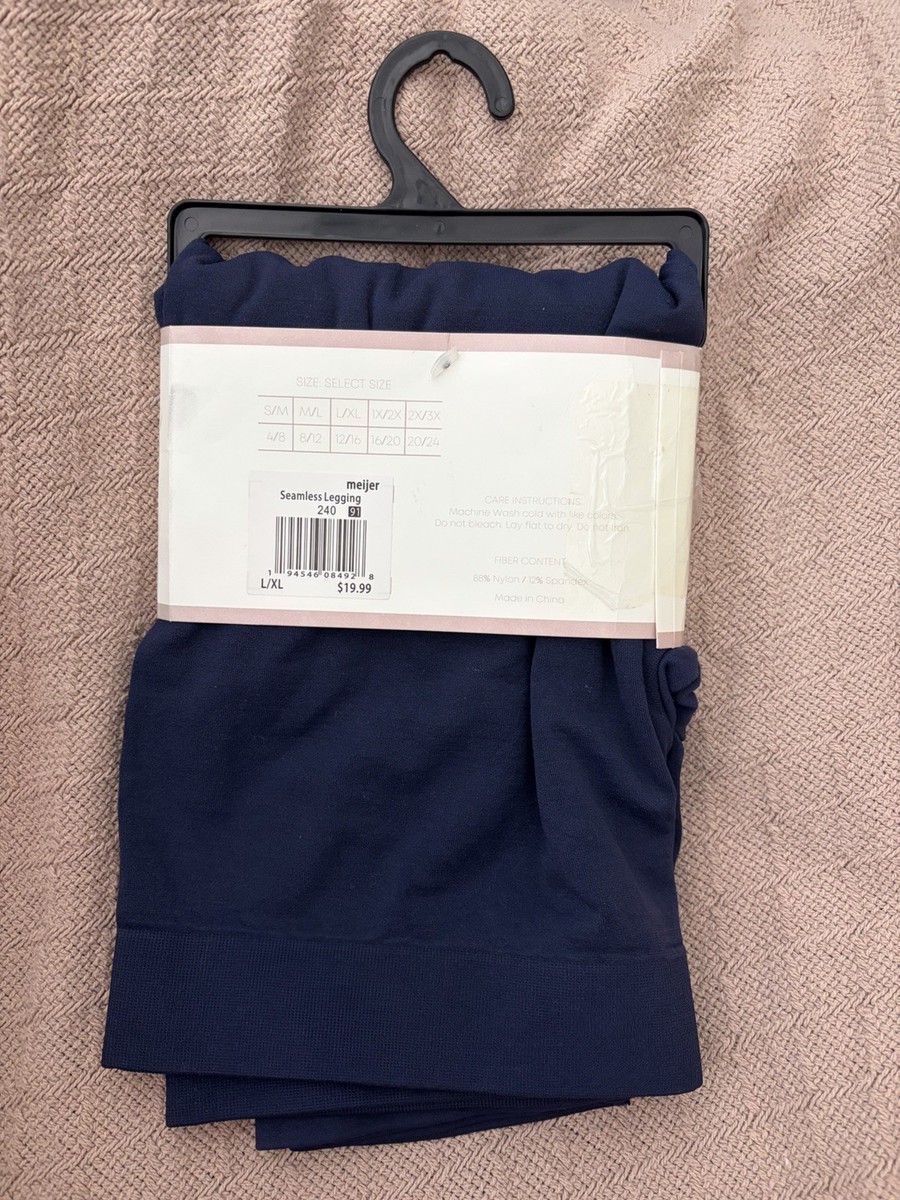 NEW Ava Rose Maternity Seamless Full Length Leggings L/XL Navy