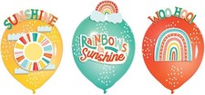Retro Rainbow Sunshine Pride Kids Birthday Party Decoration Latex Balloon Kit
