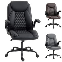 HOMCOM Executive Office Chair with Flip-Up Armrests, Height Adjustable