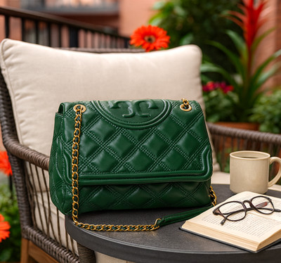 NEW Tory Burch Soft Fleming Norwood Green Leather Convertible