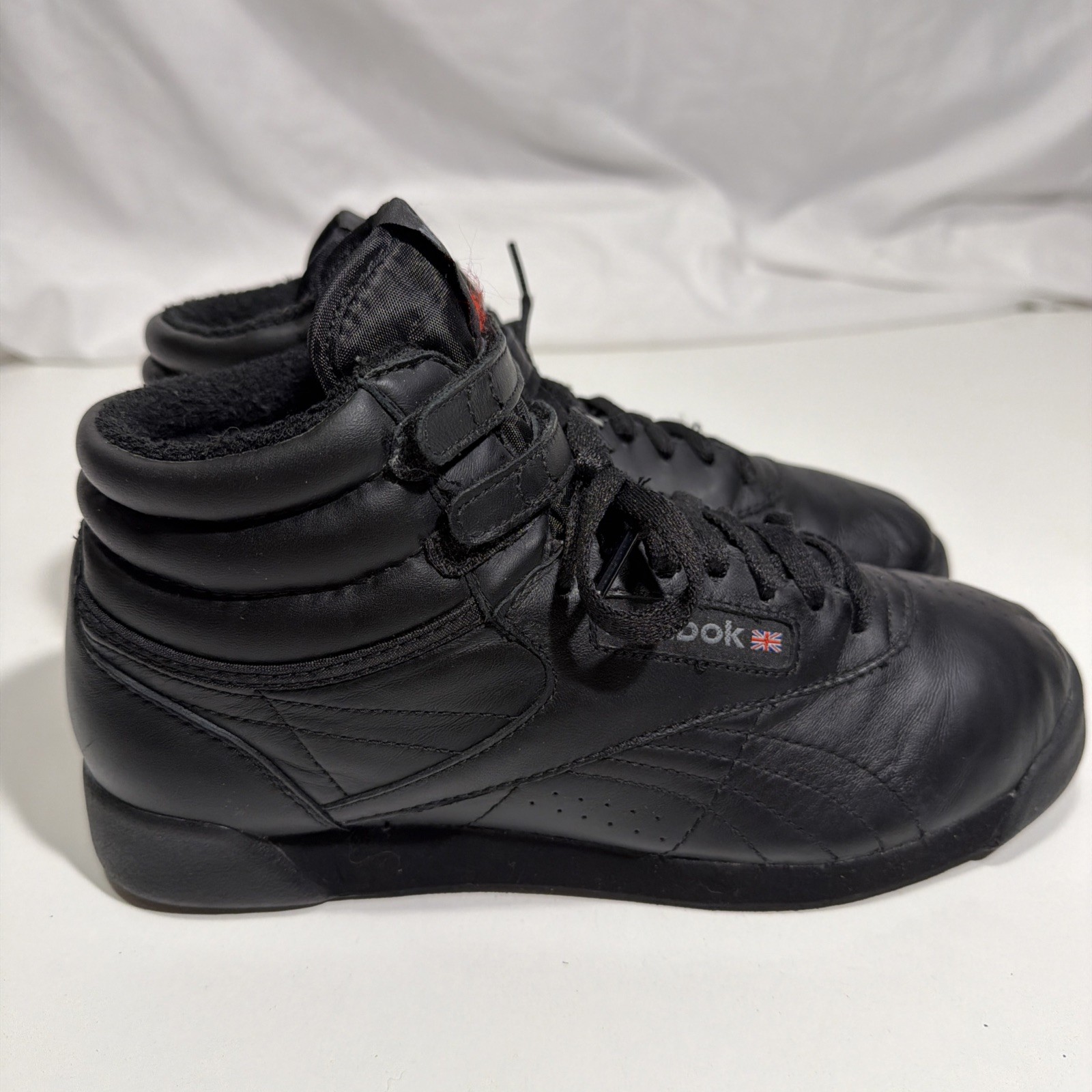VINTAGE 80S REEBOK CLASSIC FREESTYLE BLACK HI-TOP JANE FONDA SHOES SNEAKERS SZ 9 image 3