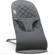 BabyBjorn Bouncer Bliss Woven Classic Quilt Anthracite Gray 0-2 Years Open Box