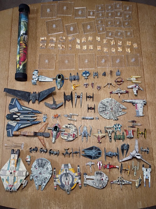 X-Wing Miniatures Lot (Rebels, Scum, more), Magic Playmat, Used with Some Damage