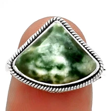 Natural Dioptase 925 Sterling Silver Ring s.8 Jewelry R-1009