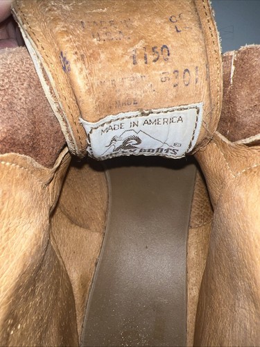 Vintage 80s Rocky Mountain Style brown Leather Hiking Boots Vibram Sole 6.5 D - Picture 6 of 8