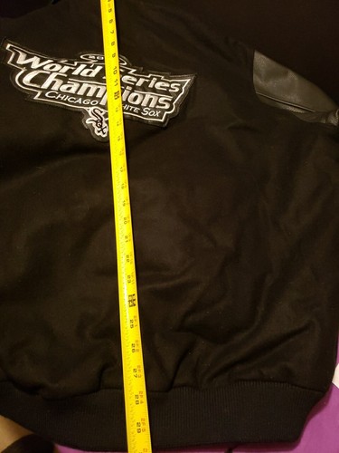 White Sox Mantel World Series Jacke Leder Wolle XXL Chicago Schwarz Bomber 2005 - Bild 7 von 17