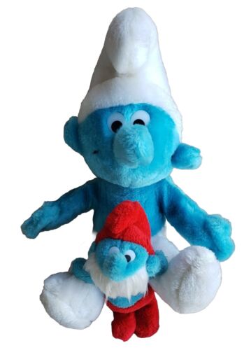 1979 Vintage Smurf Orig 11” Plush Toy And 6.5" Papa PEYO Wallace Berrie & Co  - Picture 1 of 10