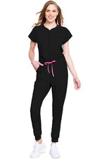 Black Med Couture AMP Scrubs Jumpsuit MC502 BLK